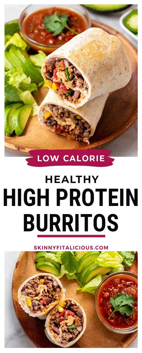 Protein Burrito Recipe, High Protein Low Carb Bariatric Meals, Low Carb High Protein Burrito, High Protein Meals With Hamburger, High Protein Bean Burrito, High Protein Low Carb Mexican Recipes, Low Calorie High Protein Summer Meals, Healthy Wraps For Lunch High Protein, High Calorie Salad Recipes