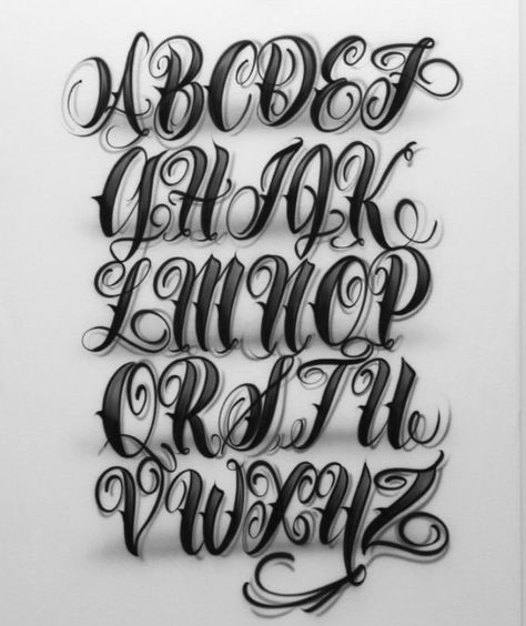 Letters For Tattoos Fonts, Victorian Typography Lettering, Tattoo Lettering Fonts Old School, Alphabet Tattoo Design Lettering Styles, Chicano Tattoo Font Alphabet, Graffiti Lettering Alphabet Fonts Style, Tattoo Letters Styles, Chicano Font Alphabet, Chicano Handwriting