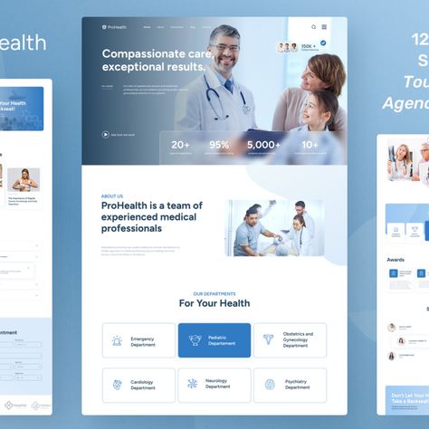 ProHealth ¨C Delight Blue Minimalist Modern Medical & Healthcare Website Design UI Element Medical Email Design, Healthcare Website Design Inspiration, Health Care Website Design, Health Website Design, Healthcare Website Design, Recruitment Website Design, Healthcare Website, Medical Website Design, Modern Portfolio