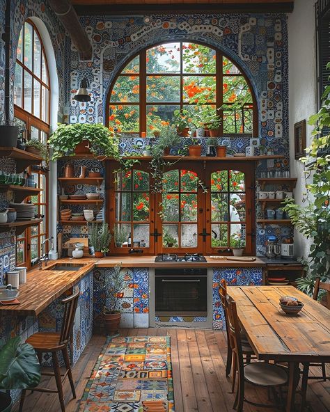 In love with this unique home 💘🏡 What about you? ✨ By @my_homely_decor #DreamHome #slowliving #gaudi #gaudí #HomeDesign #myhome… | Instagram Homely Decor, 1930s Kitchen, Whimsical Kitchen, Gaudi Architecture, Home Greenhouse, Mansions Homes, Boho Kitchen, Interior Modern, Dream Room Inspiration