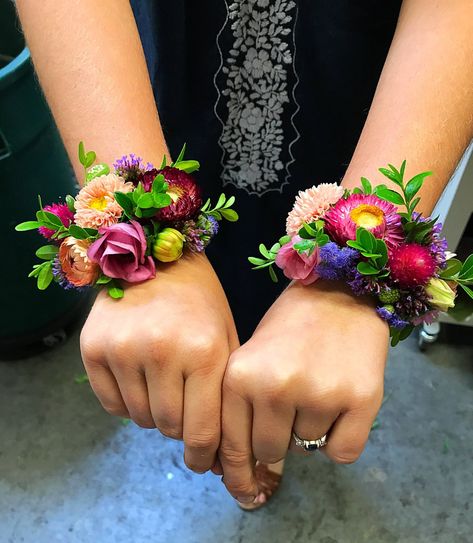 Corsage | Local Color Flowers Baltimore | Flickr Hand Corsage Wristlets, Non Rose Corsage, Bridesmaids Corsages Instead Of Bouquet, Ring Corsage Homecoming, Prom Corsage And Boutonniere 2023, Corsage Prom Unique, Copper Colored Flowers, Make A Corsage Wristlets, Bright Wrist Corsage