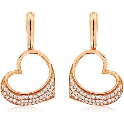 Delicate 14K Rose Gold 0.25 Carat Diamond Earrings Rose Gold Diamond Earrings, Heart Diamond Earrings, Solitaire Earrings, Gold Diamond Earrings, Valentines Jewelry, Fancy Jewelry, Royal Jewelry, Hanging Earrings, Emerald Jewelry