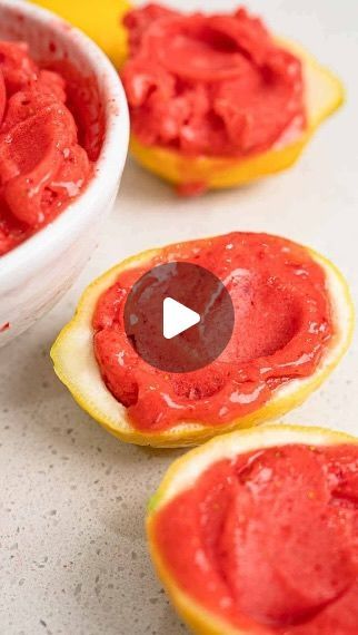 Catherine Zhang on Instagram: "4 INGREDIENT STRAWBERRY LEMONADE SORBET 🍓
The easiest sorbet ever and all you need is a food processor or blender!

Link to the recipe in my bio or here: https://zhangcatherine.com/3-ingredient-strawberry-sorbet/
.
.
.
#sorbet #lemonade #recipe #dessert #strawberry" Strawberry Lemonade Sorbet, Lemonade Sorbet, Catherine Zhang, Dessert Strawberry, Strawberry Sorbet, Creative Snacks, Lemonade Recipe, Recipe Dessert, Refreshing Food