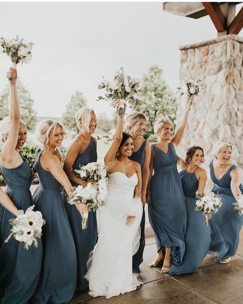 Grey Blue Bridesmaid Dresses, Steel Blue Bridesmaid Dresses, Dusty Blue Bridesmaid, Grey Bridesmaids, Dusty Blue Bridesmaid Dresses, Blue Bridesmaid Dress, Dusty Blue Weddings, Bridesmaid Dress Colors, Blue Bridesmaid Dresses