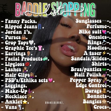 Birthday Glow Up List, Things To Shop For, Baddie Shopping List, Selfcare Shopping List, Color Themes For Bedrooms, Baddie Things To Buy, Things To Buy At The Mall, Glow Up Shopping List, Baddie Must Haves