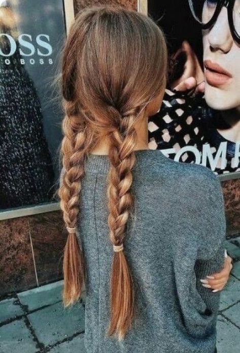 Two Braided Hairstyles To Try This Summer - DIY Darlin' Lazy Braids, Messy Plaits, Aesthetic Hairstyle, Pretty Braided Hairstyles, Super Hair, Peinados Fáciles Para Cabello Corto, Teen Hairstyles, Long Braids, Easy Hairstyles For Long Hair