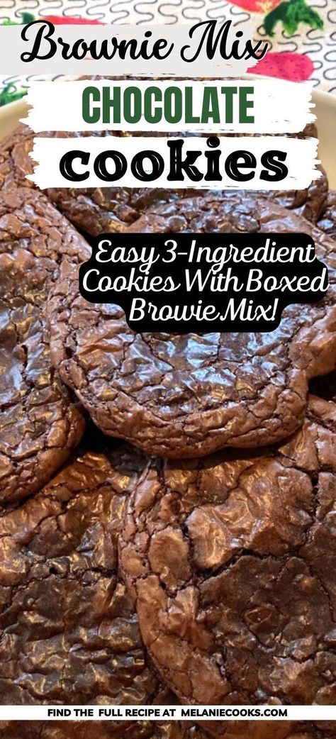 Easy Brownie Cookies 3 Ingredients, Pillsbury Brownie Mix Cookies, Boxed Brownie Mix Recipes Ideas, Homemade Brownie Cookies, Brownie Mix Cookies 3 Ingredients, How To Make Cookies From Brownie Mix Boxes, Easy Brownie Cookie Recipes, Brownie Mix Cookies Recipes, Brownie Cookies With Brownie Mix Boxes