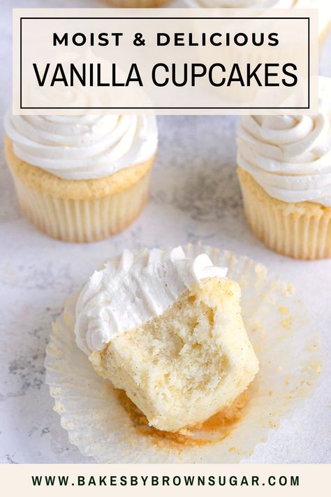 White Vanilla Cupcakes, Cupcake Base Recipe, The Best Vanilla Cupcakes, Simple Vanilla Cupcakes, Yellow Cupcake Recipe From Scratch, Vanilla Pudding Cupcakes, Vanilla Cupcake Recipe With Oil, Homemade Cupcakes From Scratch, Cupcake Recipes Vanilla