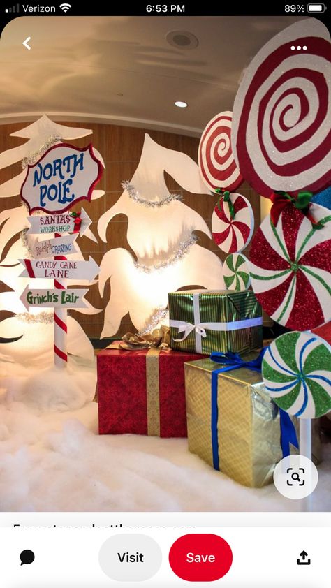 Candy Cane Lane Theme, Candy Cane Forest, Santa Breakfast, North Pole Santa's Workshop, Polar Express Party, Candy Cane Lane, Xmas Photos, Candy Theme, Chrismas Gifts