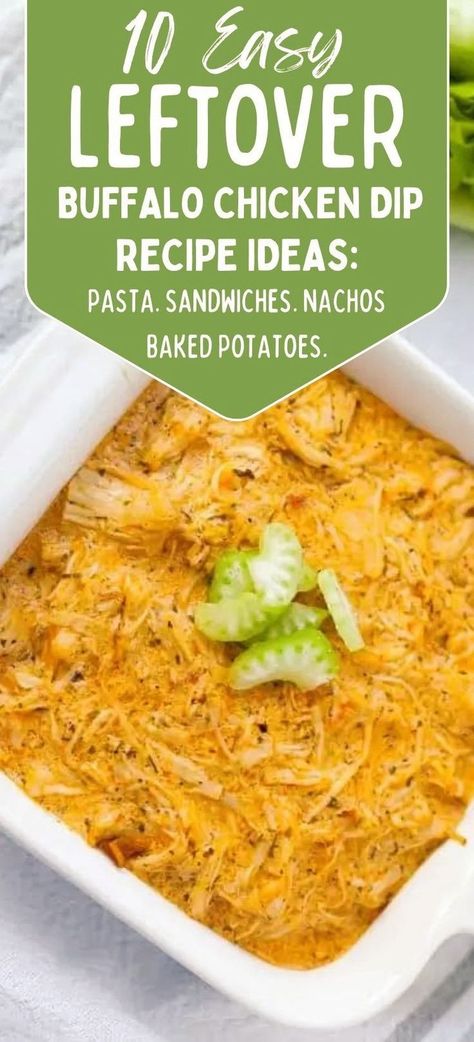 This spicy, cheesy, delicious dip doesn’t deserve a future in the back of your refrigerator! Learn the 10 Best Ways To Use Leftover Buffalo Chicken Dip so you can repurpose it into exciting meals that will leave you hoping for leftovers after every party! Use it for sandwiches, wraps, quesadillas, baked potatoes and more! Leftover Buffalo Chicken Dip, Buff Chicken Dip, Keto Beginner, Buffalo Dip, Buffalo Chicken Dip Recipe, Sandwiches Wraps, Beginner Recipes, Hiking Food, Chicken Dip