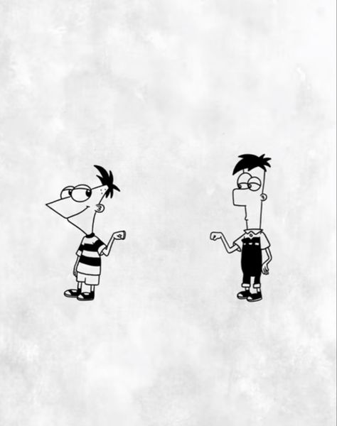 Phineas And Ferb Tattoos Ideas, Opposite Matching Tattoos Best Friends, Kim Possible Tattoo Ideas, Matching Tattoo Ideas For Sisters, Bart And Lisa Tattoo Brother And Sister, Matching Tattoos Cartoon, Matching Sketches, Matching Sisters Tattoo, Cartoon Matching Tattoos