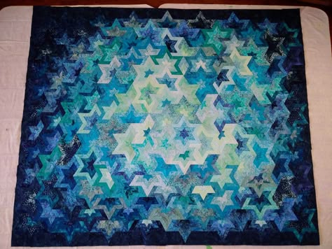 Galaxy Star Quilt Pattern, Galaxy Quilt Pattern, Galaxy Quilt Ideas, Diary Quilt, Galaxy Quilt, Camp Quilt, American Quilts Patterns, Seascape Quilts, Penrose Tiling