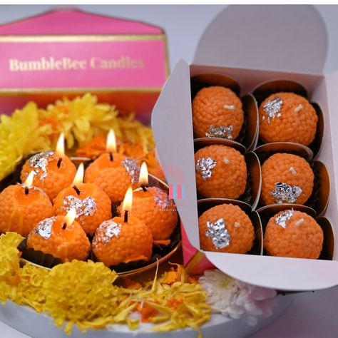 Introducing the delectable Indian Dessert Candle from Bumblebee Candles! Indulge in the sweet aromas of traditional Indian sweets with a modern twist. Diya Candle, Diwali Shoot, Indian Candles, Cars Theme Cake, Diwali Ideas, Fancy Candles, Diwali Candles, Dessert Candle, Hamper Ideas