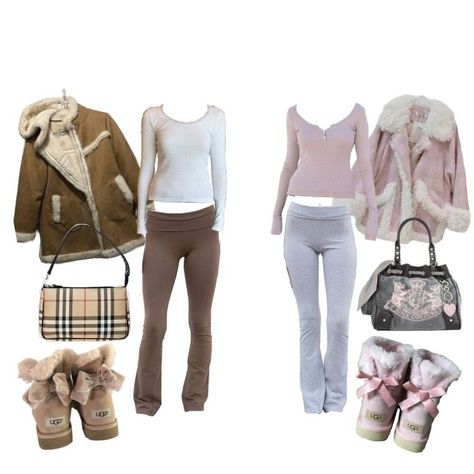 Ugg Outfits Y2k, Fashion Inspo Outfits Girly, Ugg Yoga Pants Outfit, Y2k Yoga Outfit, Pink Pilates Princess Uggs, Ugg Y2k Outfit, Christmas Outfit Ideas Y2k, Yoga Winter Outfits, What To Wear With Uggs Outfits