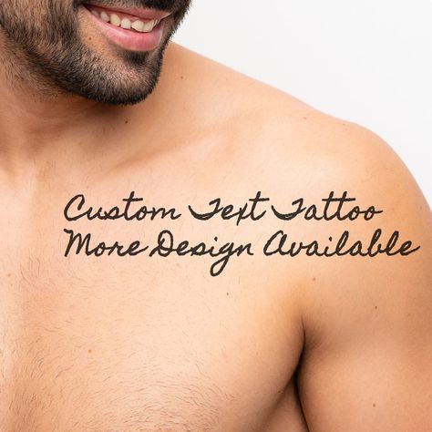 PRICES MAY VARY. 【CUSTOMIZE TEMPORARY TATTOOS】--- Just create your own custom tattoos temporary in seconds - Click "CUSTOMIZE NOW" button and then enter the name or text or image. You deserve to get this personalized temporary tattoos 【PERSONALIZED GIFTS】--- Wow your friends or family and get the perfect gift with these custom made temporary fake name tattoos! 【CUSTOM FAKE TATTOOS】--- The personalized temporary tattoos are easy to apply, vibrant, and can last up to a week or more! Your friends w Make Temporary Tattoo, Custom Tattoos, Tattoos Temporary, Text Tattoo, Black Inspiration, Body Stickers, Name Tattoos, Fake Tattoos, The Eighth Day