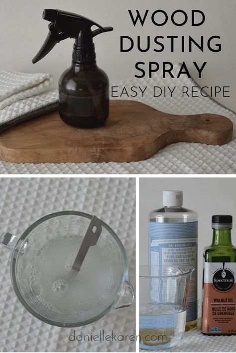 Diy Dusting Spray, Dusting Spray, Homemade Cleaning Supplies, Homemade Cleaning Solutions, Cleaner Recipes, Diy Sprays, Homemade Cleaning Products, Cleaning Wood, Cleaning Spray