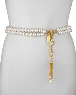 D0HYK Suzi Roher Double-Strand Simulated Pearl Belt Chain Belt Outfit, Women Belts Fashion, Belt Collection, Womens Designer Belts, Pearl Belt, Waist Jewelry, Women's Belts, Chain Belts, Pearl Bag