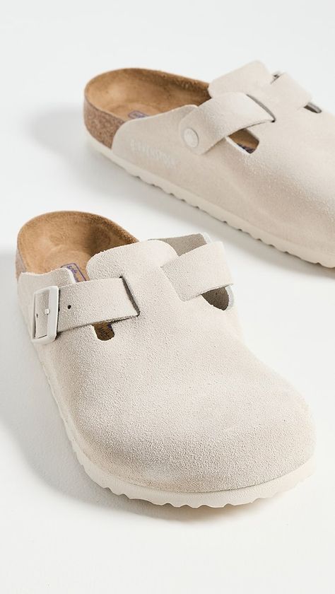 Birkenstock Boston Soft Footbed Clogs | Shopbop White Birkenstock Clogs, Burkin Stocks Clogs, Birken Stock Clogs, Birkin Stocks Clogs, Shoes To Get For Christmas, Cute Clogs, Berken Stocks Shoes, Birken Stocks, Birk Clogs