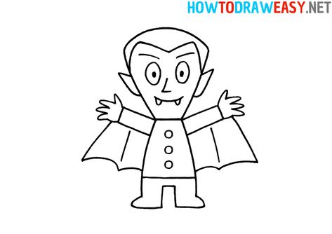 How to Draw a Vampire Easy #Vampire #VampireDrawing #EasyVampireDrawing #HowtoDrawaVampire #VampireDrawingforKids #EasyDrawingTutorials #StepbyStepVampireDrawing #HowtoDrawDracula #DraculaDrawing #Vampires Simple Vampire Drawing, Dracula Drawing Easy, Vampire Easy Drawings, Cartoon Vampire Drawing, How To Draw A Vampire, Vampire Drawing Easy, Vampire Doodle, Draw Vampire, Dracula Drawing