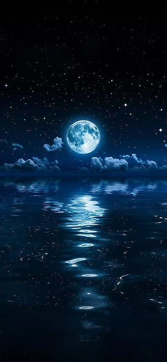 Moon Light good night, night, sea, HD phone wallpaper Moon Light Wallpaper, Night Sky Moon, Broken Screen Wallpaper, Iphone Wallpaper Lights, Ocean At Night, Blue Moon Photography, Light Wallpaper, Dark Blue Wallpaper, Night Sky Photography