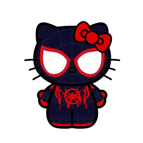 Spider Man And Hello Kitty, Hello Kitty Wallpaper Hd, Images Hello Kitty, Image Spiderman, Miles Spiderman, Spiderman Drawing, Spiderman Art Sketch, Walpaper Hello Kitty, Miles Morales Spiderman