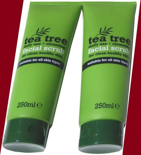 Tea Tree Facial Scrub, Scrub Skin, Facial Face, Skin Care Masks, Cleansing Mask, Facial Scrub, Skin Cleanse, Facial Scrubs, How To Exfoliate Skin