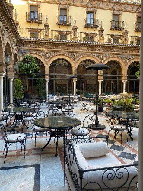 Seville hotels - Where to stay Seville - Courtyard - Courtyard inspiration - Travel - Travel inspiration - #sevilla Seville Apartment, The Courtyard, Seville Spain Architecture, Seville Hotel, Royal Alcazar Seville, Alcazar Of Seville, Escape Room, Seville, Beautiful Interiors