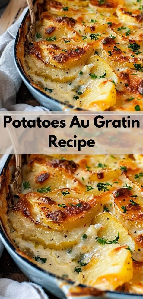 Looking for easy dinner recipes? Try our Potatoes Au Gratin Recipe. It’s a fantastic addition to your potato recipes and ideal for side dishes and family dinners. Au Gratin Potatoes Easy, Southern Foods, Au Gratin Potato Recipes, Potatoes Baked, Gratin Potatoes, Au Gratin Recipes, Scalloped Potatoes Cheesy, Gratin Dish, Potatoes Au Gratin