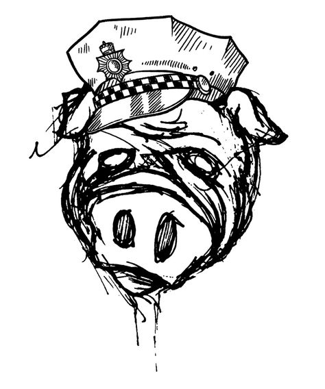 Cop Pig Drawing, Cop Tattoos, Acab Tattoo, Police Tattoo, Pop Culture Tattoos, Optical Illusion Tattoos, Illusion Tattoos, Culture Tattoos, Arte Punk