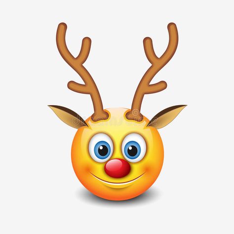 Red-nose reindeer emoticon, emoji character - smiley - vector illustration royalty free illustration Christmas Emoticons, Christmas Emojis, Christmas Emoji, Emoji Copy, Emoji Christmas, Emoji Stickers Iphone, Emoji Characters, New Emojis, Baby Reindeer