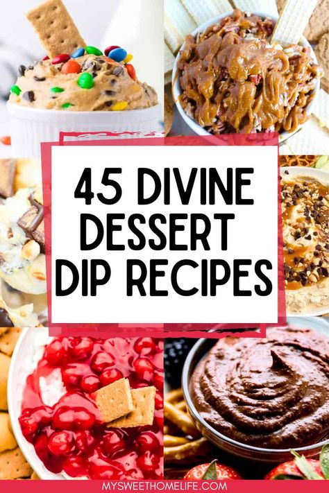 Dive into a symphony of sweetness with these 45 irresistible dessert dips. From caramel apple dip to blueberry cheesecake dip and everything in between, these recipes will elevate your dessert game. Cream Cheese Dipping Sauce Desserts, Dip Party Ideas Dessert, Sweet Bread Dip, Sweet Dips For Cookies, Crock Pot Dessert Dip, Dips To Eat With Graham Crackers, Quick And Easy Dessert Dips, Favorite Dip Recipes, Dessert Dip Board Ideas