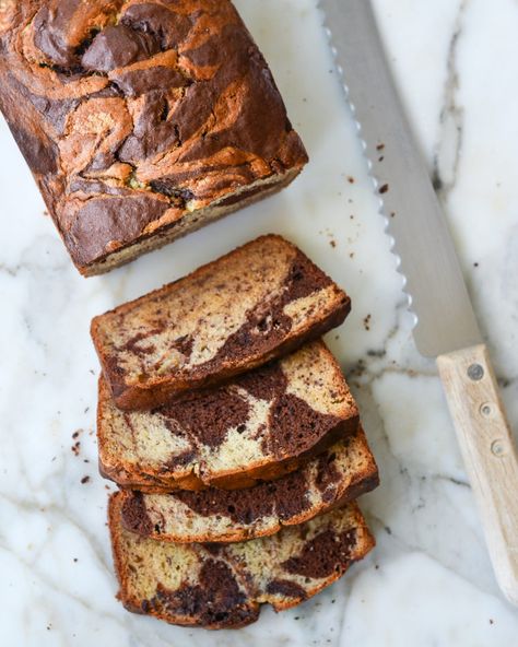 Marbled Banana Bread, Chocolate Loaf Cake, Once Upon A Chef, Brunch Cake, Blueberry Coffee Cake, Sour Cream Coffee Cake, Chocolate Banana Bread, Baked Banana, Dessert Bread