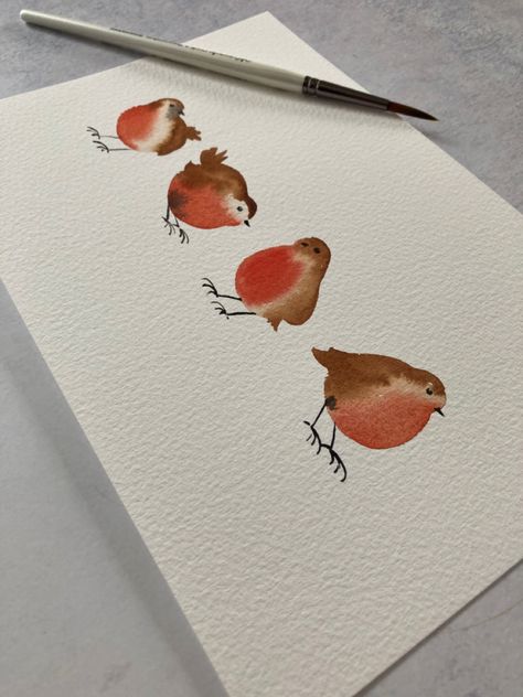 Paint your christmas cards with this simple watercolour robin tutorial on my youtube channel. Click the link to watch! #robin #watercolourrobin #christmascardsdiy #christmascardideas #watercolour #watercolourideas #paintingforkids #christmaswatercolor Robin Watercolour Christmas Cards, Diy Xmas Cards Watercolour, Simple Christmas Card Watercolour, Watercolours Christmas Cards, Christmas Robin Painting, Paint Your Own Christmas Cards, Robin Cards Christmas, Christmas Robins Watercolour, Christmas Cards To Paint Ideas