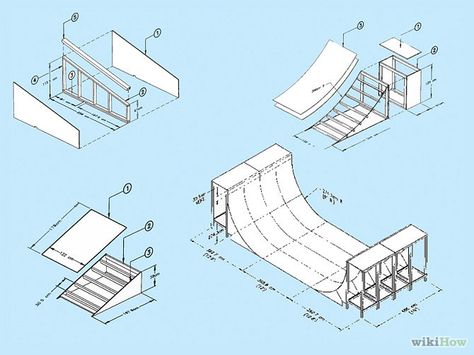 How to Build a Skateboard Ramp: 12 Steps (with Pictures) Bmx Ramps, Backyard Skatepark, Skateboard Room, Skatepark Design, Mini Skate, Mini Ramp, Skate Ramps, Diy Desk Plans, Skateboard Ramps