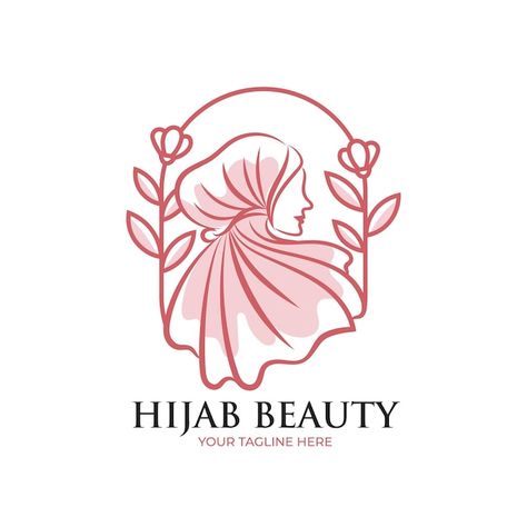 Logo Design Hijab Fashion, Hijab Logo Design Idea, Hijab Logo Design Branding, Scarf Logo Design, Hijab Logo, Eco Logo Design, Logo Design Branding Simple, Logo Design Women, Flower People