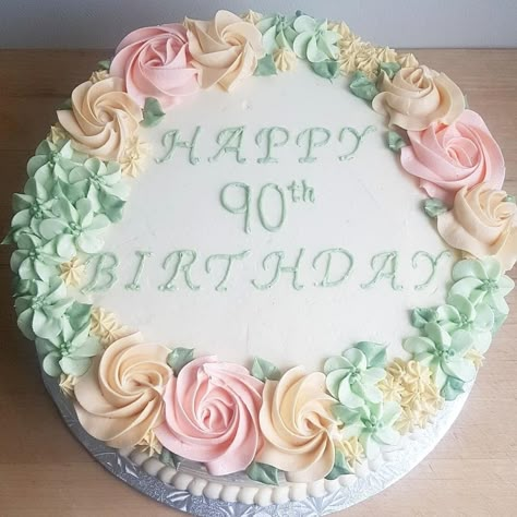 Women Bday Cake Ideas, 98 Birthday Cake, 90 Years Old Birthday Cake, Woman 80th Birthday Cake, 90 Birthday Cakes For Women, Cake Ideas For 90th Birthday, Cakes For 90th Birthday For Women, 96th Birthday Cake, Cakes For 90 Year Old Lady