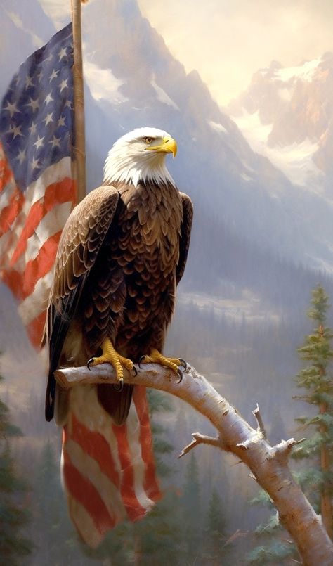 Laminated card with rounded corners. Size: 2.5” x 4.25” American Bald Eagle in front of U.S. Flag. US100 Patriotic Pictures, Eagle Images, American Flag Wallpaper, Eagle Wallpaper, Patriotic Art, Eagle Pictures, Wild Animals Pictures, Eagle Art, I Love America