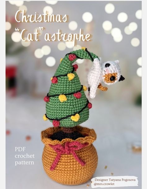 Devina Amigurumi | VK Crochet Christmas Trees Pattern, Easy Beginner Crochet Patterns, Crochet Store, Crochet Hack, Crochet Xmas, Crochet Embroidery, Crochet Quilt, Holiday Crochet, Christmas Crochet Patterns