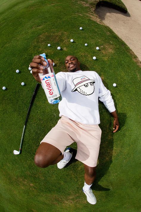 Malbon Golf Taps evian for Championship Collab | Hypebae Golf Studio Photoshoot, Golf Photoshoot Photo Ideas, Polo Photoshoot, Golf Campaign, Golf Editorial, Golf Marketing, Golf Shoot, Golf Photoshoot, Lawn Bowls