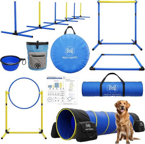 Enhance your dog’s agility and strength with the best outdoor exercise equipment of 2024! From tunnels to weave poles, these tools are perfect for training and fun. Explore our top picks now. Dog Tunnel, Dog Agility Equipment, Dog Agility Course, Dog Training Equipment, Agility Training For Dogs, Dog Puzzle Toys, Dog Pool, Outdoor Fitness Equipment, Dog Health Tips