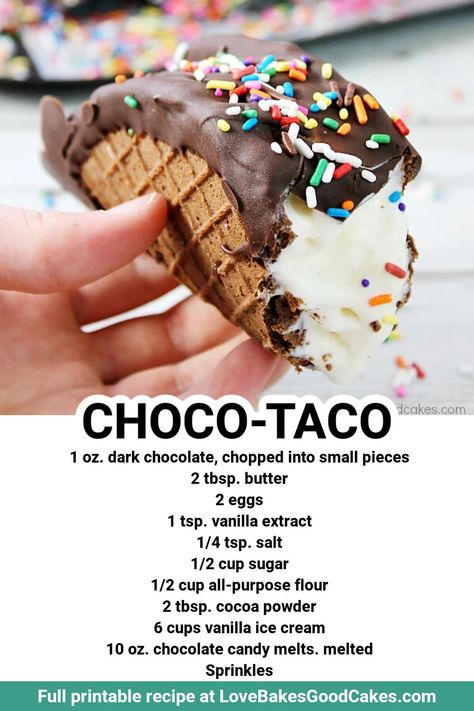 Real Housemoms - ⭐ CHOCO-TACO ⭐ RECIPE ➡... | Facebook Chocolate Taco, Choco Taco, Chocolate Candy Melts, Taco Recipes, Candy Melts, Homemade Chocolate, Frozen Treats, Vanilla Ice Cream, Food Printables