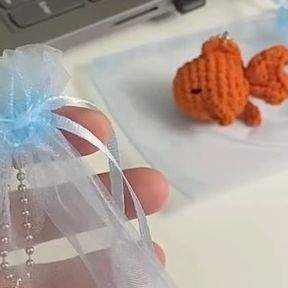 45K views · 9.9K likes | Daily Crochet and knitting on Instagram: "Making a DIY goldfish crochet keychain🐠 Comment your thoughts • tag a friend💭 @brilliantknits - daily crochet art🧶 Artist: @jollyhour.official" Crochet Goldfish Bag, Goldfish Crochet, Crochet Goldfish, Crochet And Knitting, Crochet Keychain, Clear Bags, Crochet Art, Anime Scenery Wallpaper, Tag A Friend