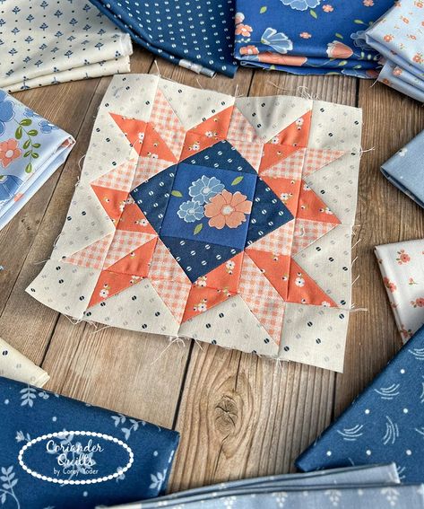 Moda Blockheads Round 5: Block 1 – Coriander Quilts Betsy Chutchian, Makerspace Projects, Moda Blockheads, Small Quilt Projects, Modern Quilting Designs, Modern Quilt Blocks, Sampler Quilts, Cute Quilts, Colorful Quilts