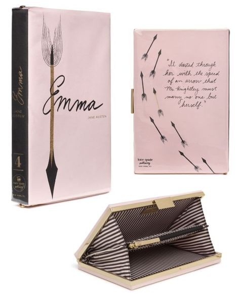 Kate Spade Emma clutch. Beautiful. Kate Spade Book Clutch, Emma Book, Emma Jane Austen, Pretty Purses, Book Clutch, Kate Spade Clutch, Jane Austin, Pink Stuff, Jane Austen Books