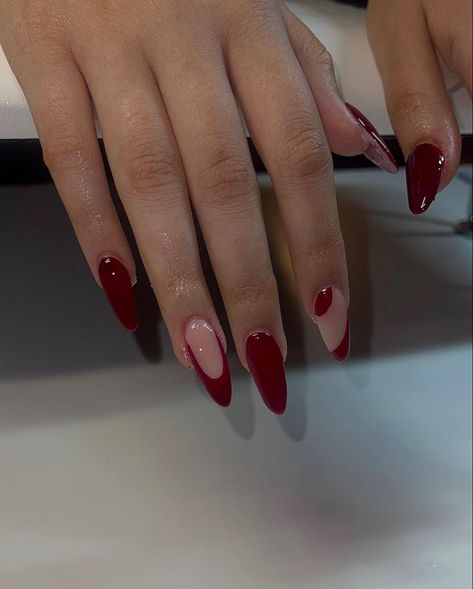 Cute burgundy acrylic nails Acrylic Nails Almond Burgundy, Burgundy Abstract Nails, Almond Burgundy Nails, Burgundy Nails Almond, Burgundy Nails Acrylic, Nail Details, Burgundy Acrylic, Burgundy Nail Art, Burgundy Acrylic Nails