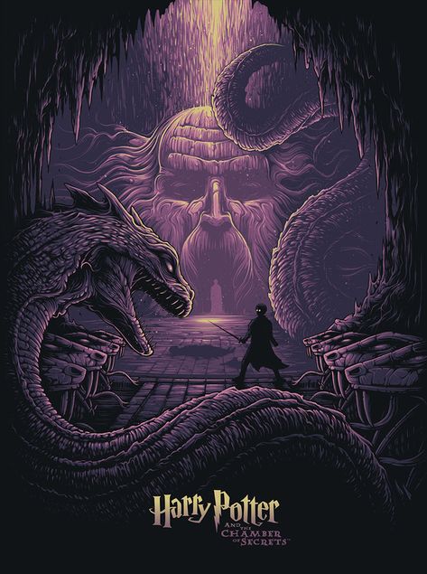 Harry Potter and the Chamber of Secrets by Dan Mumford - Home of the Alternative Movie Poster -AMP- Basilisk Harry Potter, Dan Mumford, Film Harry Potter, Citate Harry Potter, Tapeta Harry Potter, Harry Potter Poster, Harry Potter Illustrations, Buku Harry Potter, The Goblet Of Fire