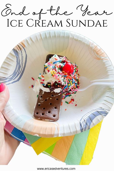 Ice Cream Sundae Party Hack: Give each kid and ice cream sandwich and a bowl, they unwrap it, have them line up at the toppings bar, you and class parents dish out the toppings, they grab a spoon, and enjoy! So much neater and faster than scooping and it tasted yummy. Orginal Idea for Ice Cream Sandwich Sundae by my friend, Stephanie Stewart of Falling into First First Week Of First Grade, Ice Cream Sandwich Bar, Ice Cream Sundae Party, Ice Cream Social Party, Sundae Party, Toppings Bar, Ice Cream Sundae Bar, Sundae Bar, Sandwich Bar