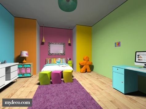 Multicolored walls Otroška Soba, Boys Room Paint Colors, Kids Room Paint Colors, Kids Bedroom Paint, Boys Bedroom Colors, Boy Room Paint, Colorful Walls, Boys Bedroom Paint, Colorful Bedroom Decor