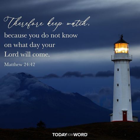 Therefore keep watch, because you do not know on what day your Lord will come.—Matthew 24:42. Today in the Word - a daily devotional Bible study🙏 #Christian #bibleverses #christianquotes #christianwallpaper App Story, Devotional Bible, Bible College, Bible Devotions, Live In The Present, Bible Quotes Prayer, How To Stay Awake, Spiritual Art, Daily Devotional