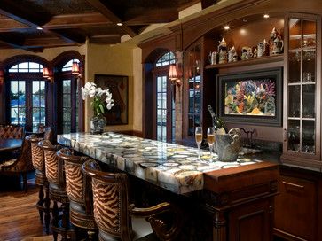 Ocean Reef - mediterranean - Family Room - Miami - ROBERT WADE AND ASSOCIATES Mediterranean Family Room, Ocean Reef, Agate Table, Agra India, Corner Table, Kitchen Tops, Counter Top, Patio Table, Agra